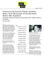Click for pdf: Controversial Lawyer Claims Jennifer Dulos Took Thousands From Husband Before She Vanished