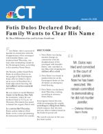 Click for pdf: Fotis Dulos Declared Dead; Family Wants to Clear His Name