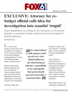 Click for pdf: Attorney for ex-budget official calls idea for investigation into scandal 'stupid'