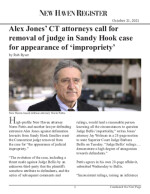 Click for pdf: Alex Jones' CT attorneys call for removal of judge in Sandy Hook case for appearance of 'impropriety'