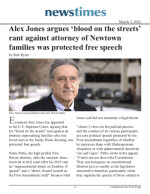 Click for pdf: Alex Jones argues 'blood on the streets' rant against attorney of Newtown families was protected free speech