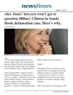 Click for pdf: Alex Jones' lawyers won't get to question Hillary Clinton in Sandy Hook defamation case. Here's why.